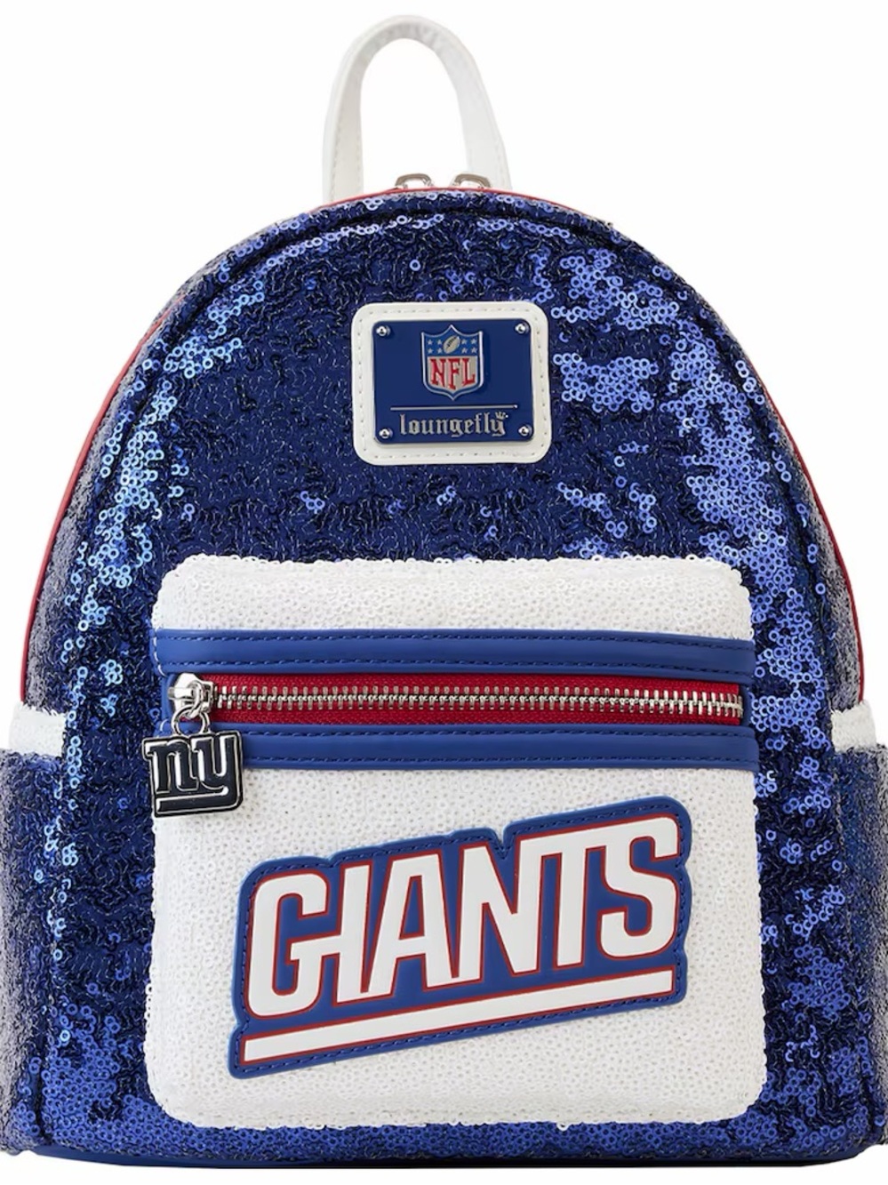NWT Loungefly NFL New York Giants Sequin Mini Backpack Blue